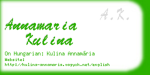 annamaria kulina business card